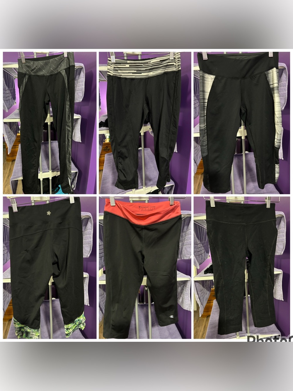 Lot of 4 Tek Gear Capris, 1 Tek Gear Pants and 1 Champion Capri Size XS Leggings